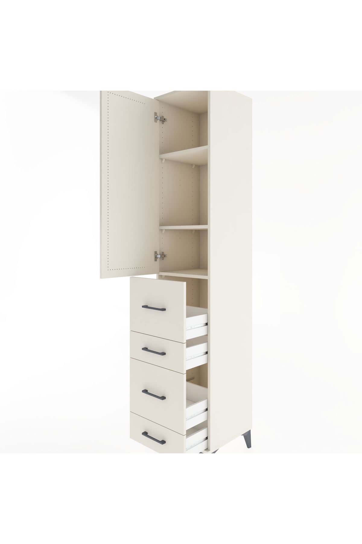 Hyperion Dolap 3 Raflı 4 Çekmeceli Tek Kapaklı 44x44x221 Aytaşı-Aytaşı