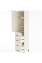 Hyperion Dolap 3 Raflı 4 Çekmeceli Tek Kapaklı 44x44x221 Aytaşı-Aytaşı