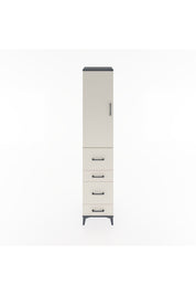 Hyperion Dolap 3 Raflı 4 Çekmeceli Tek Kapaklı 44x44x221 Antrasit-Aytaşı