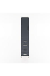 Hyperion Dolap 3 Raflı 4 Çekmeceli Tek Kapaklı 44x44x221 Antrasit-Antrasit