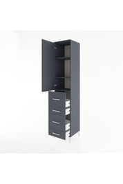 Hyperion Dolap 3 Raflı 4 Çekmeceli Tek Kapaklı 44x44x221 Antrasit-Antrasit