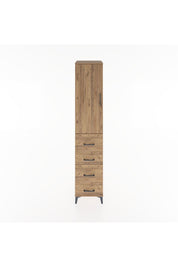 Hyperion Dolap 3 Raflı 4 Çekmeceli Tek Kapaklı 44x44x221 Çam-Çam