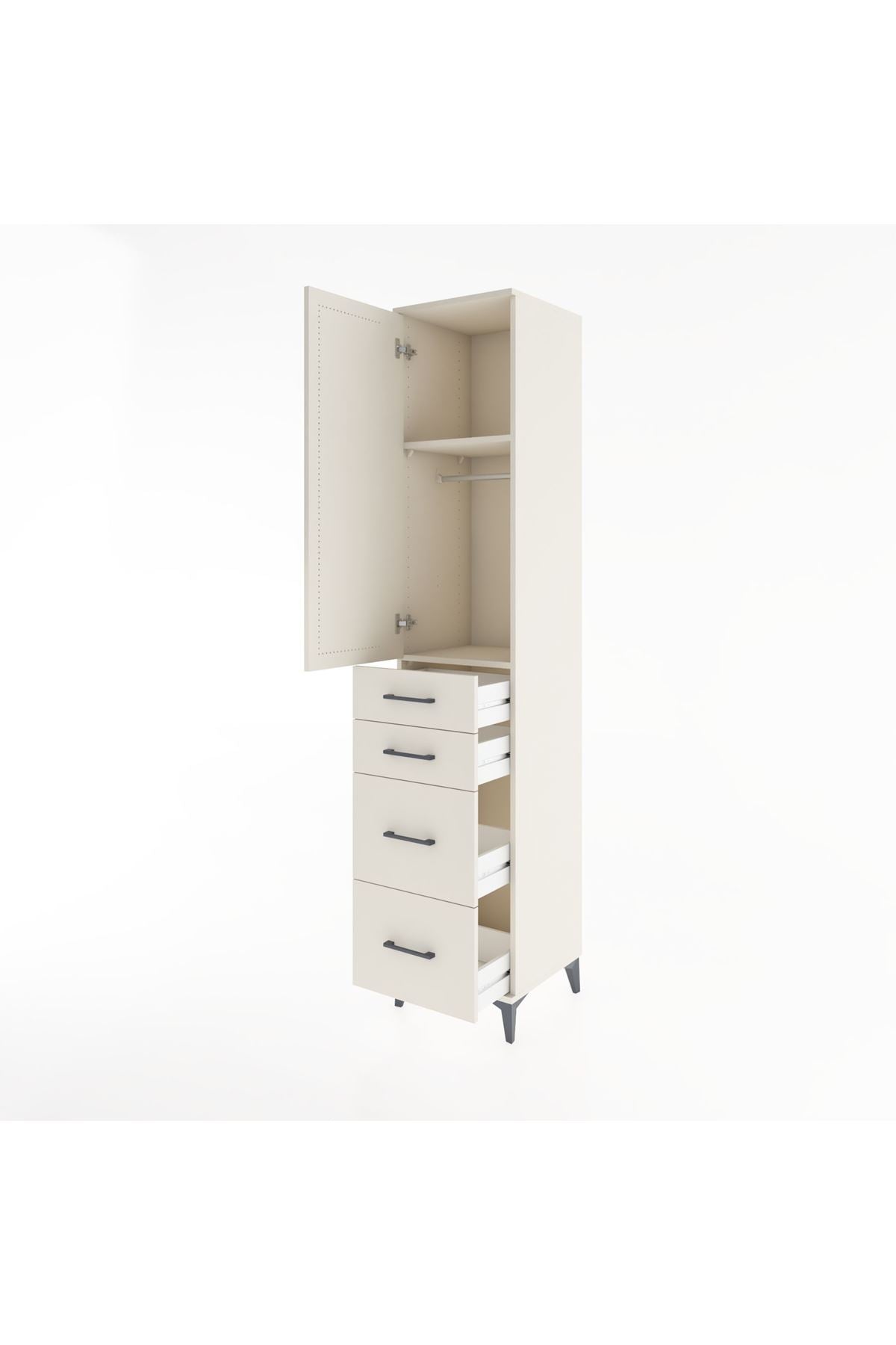 Hyperion Dolap 2 Raflı 4 Çekmeceli Tek Askılı 44x44x221 Aytaşı-Aytaşı