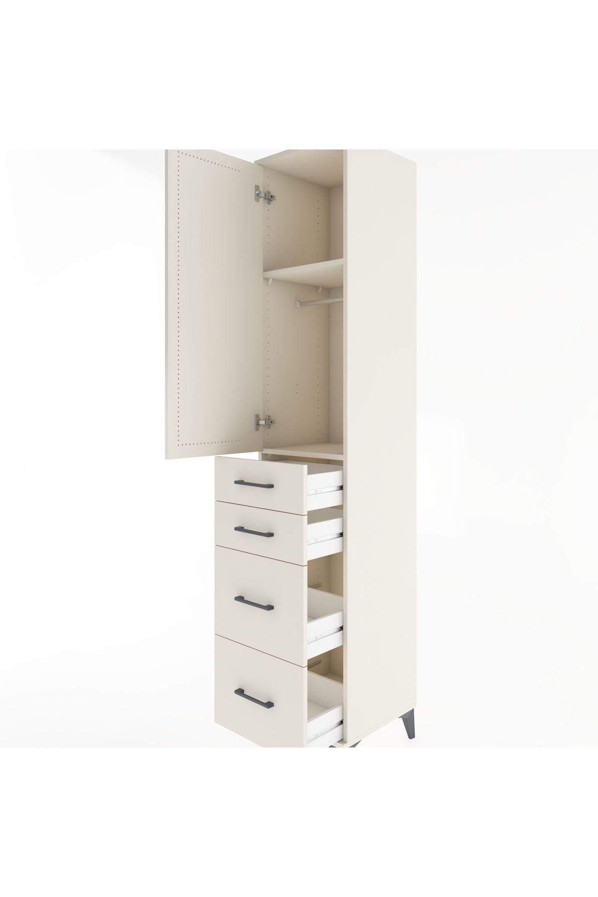 Hyperion Dolap 2 Raflı 4 Çekmeceli Tek Askılı 44x44x221 Aytaşı-Aytaşı