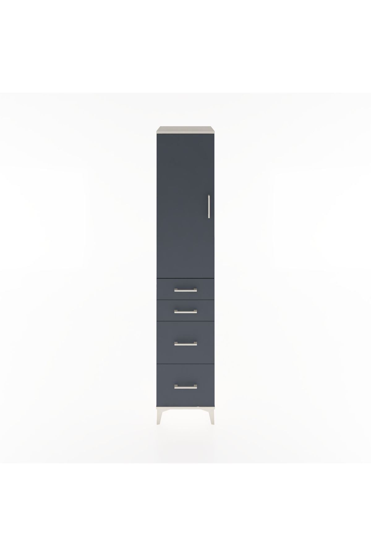 Hyperion Dolap 2 Raflı 4 Çekmeceli Tek Askılı 44x44x221 Aytaşı-Antrasit