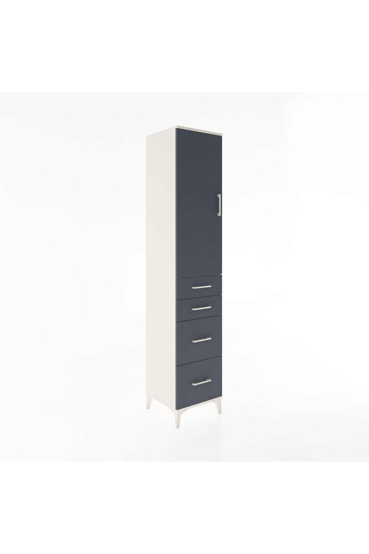 Hyperion Dolap 2 Raflı 4 Çekmeceli Tek Askılı 44x44x221 Aytaşı-Antrasit