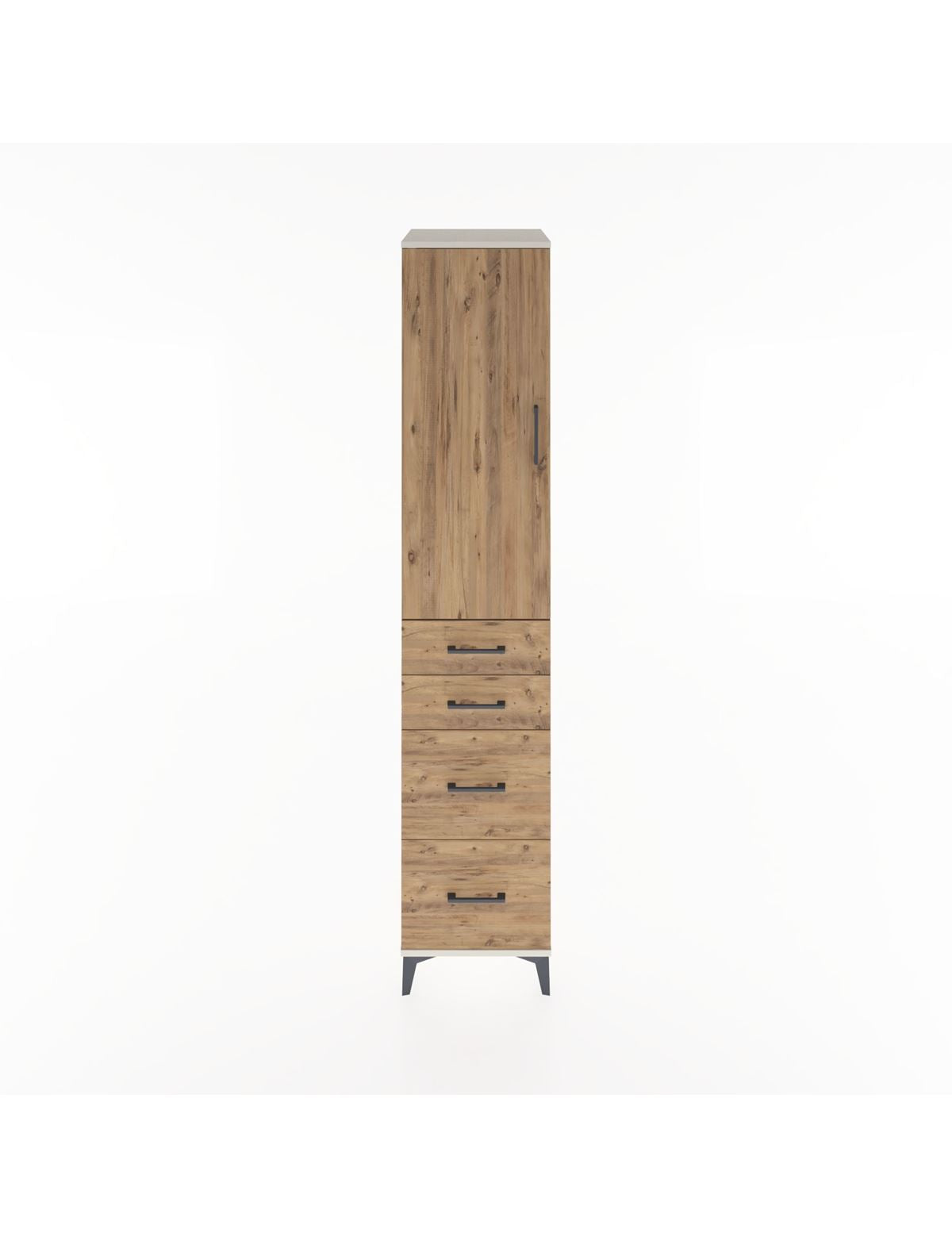 Hyperion Dolap 2 Raflı 4 Çekmeceli Tek Askılı 44x44x221 Aytaşı-Çam