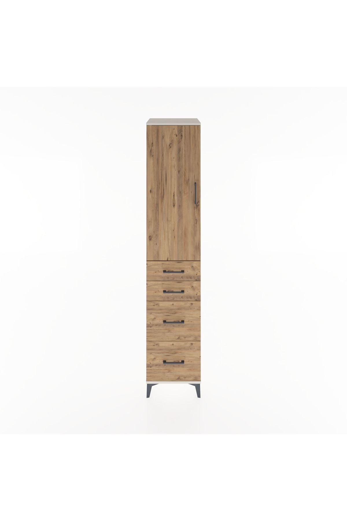 Hyperion Dolap 2 Raflı 4 Çekmeceli Tek Askılı 44x44x221 Aytaşı-Çam