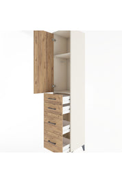 Hyperion Dolap 2 Raflı 4 Çekmeceli Tek Askılı 44x44x221 Aytaşı-Çam