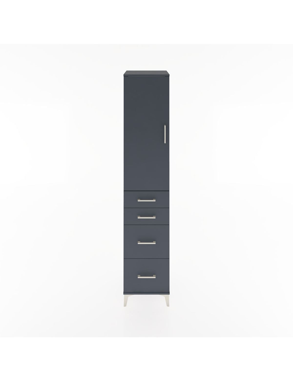 Hyperion Dolap 2 Raflı 4 Çekmeceli Tek Askılı 44x44x221 Antrasit-Antrasit