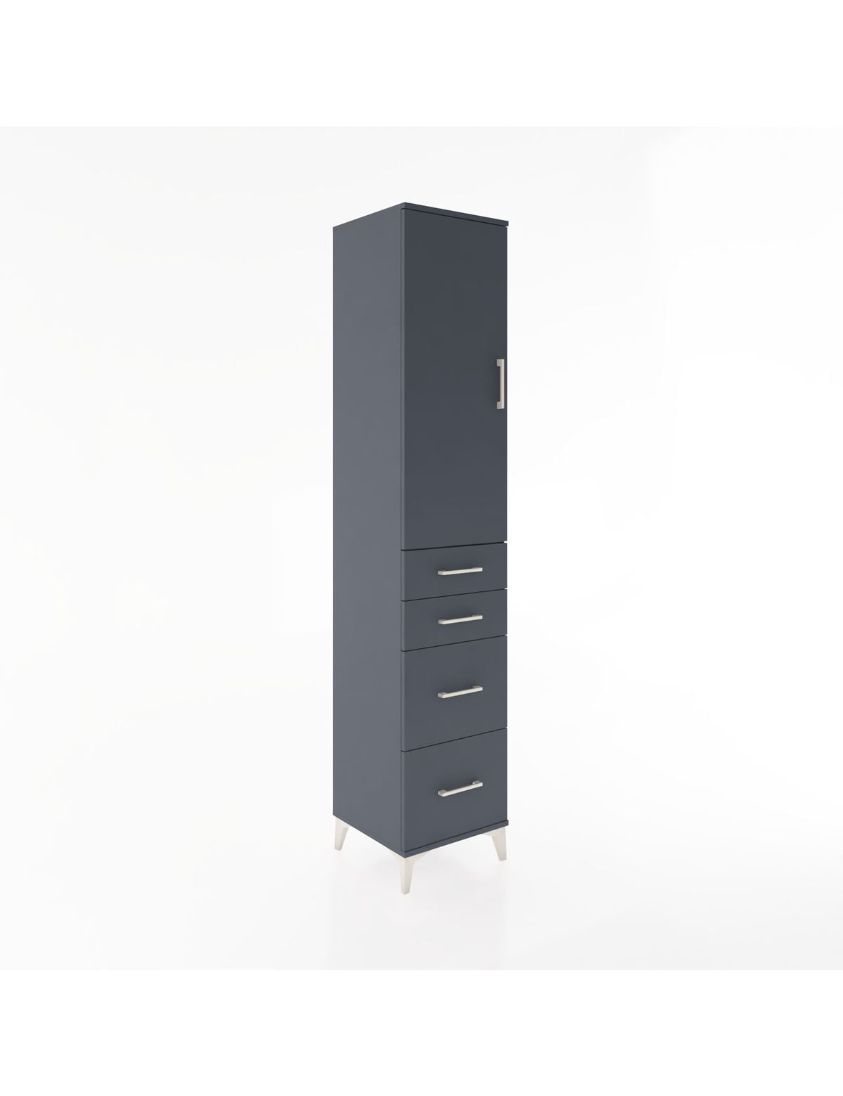 Hyperion Dolap 2 Raflı 4 Çekmeceli Tek Askılı 44x44x221 Antrasit-Antrasit