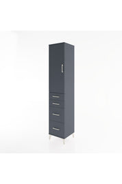 Hyperion Dolap 2 Raflı 4 Çekmeceli Tek Askılı 44x44x221 Antrasit-Antrasit