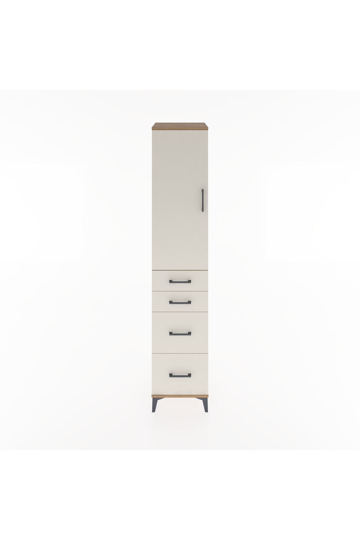 Hyperion Dolap 2 Raflı 4 Çekmeceli Tek Askılı 44x44x221 Çam-Aytaşı