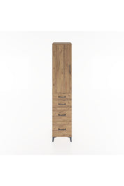 Hyperion Dolap 2 Raflı 4 Çekmeceli Tek Askılı 44x44x221 Çam-Çam