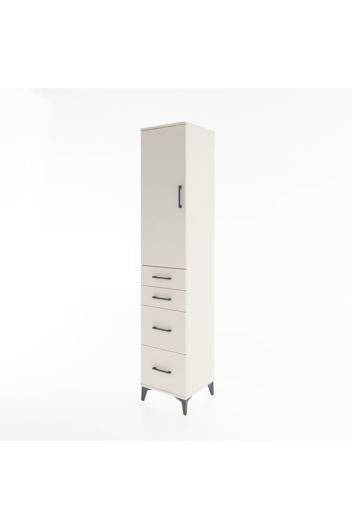 Hyperion Dolap 3 Raflı 4 Çekmeceli Tek Kapaklı 44x44x221 Aytaşı-Aytaşı