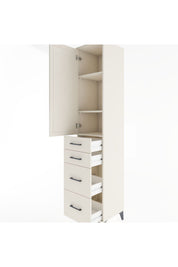 Hyperion Dolap 3 Raflı 4 Çekmeceli Tek Kapaklı 44x44x221 Aytaşı-Aytaşı