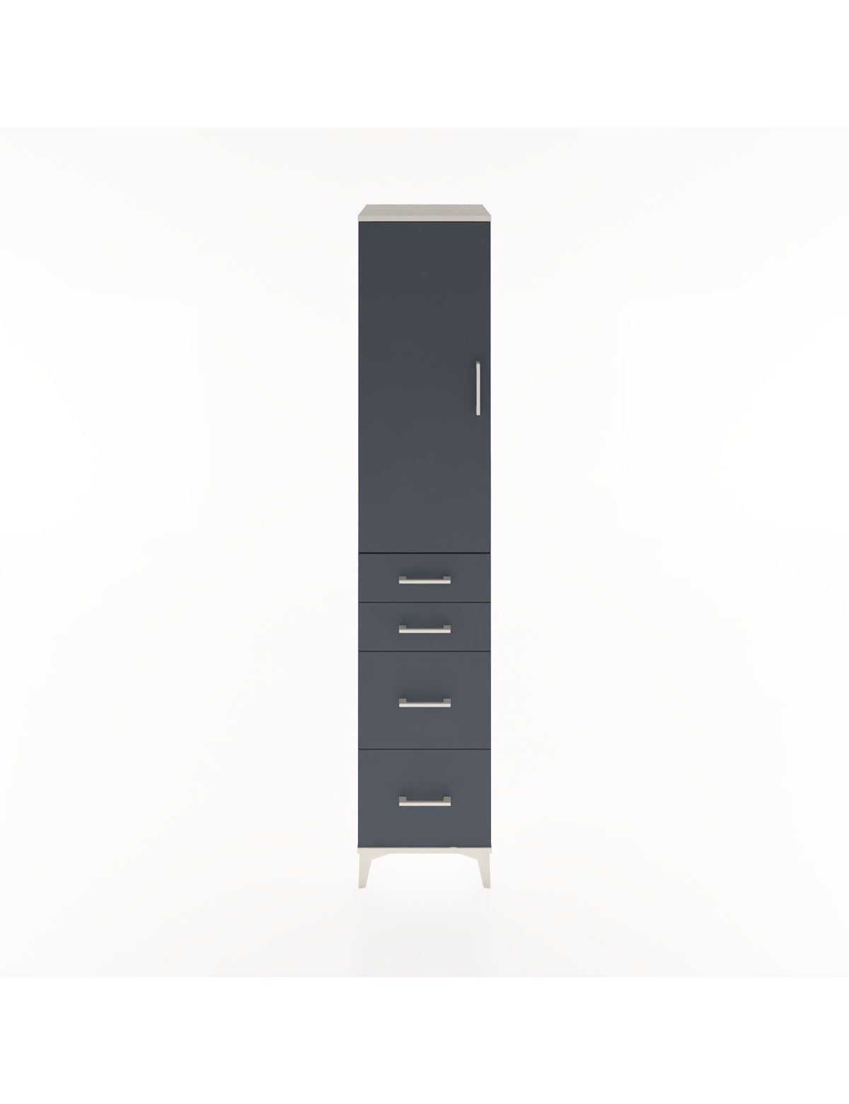 Hyperion Dolap 3 Raflı 4 Çekmeceli Tek Kapaklı 44x44x221 Aytaşı-Antrasit