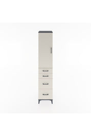 Hyperion Dolap 3 Raflı 4 Çekmeceli Tek Kapaklı 44x44x221 Antrasit-Aytaşı