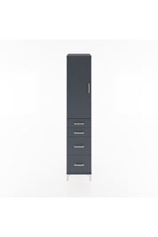 Hyperion Dolap 3 Raflı 4 Çekmeceli Tek Kapaklı 44x44x221 Antrasit-Antrasit