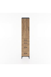 Hyperion Dolap 3 Raflı 4 Çekmeceli Tek Kapaklı 44x44x221 Antrasit-Çam