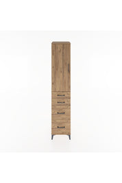 Hyperion Dolap 3 Raflı 4 Çekmeceli Tek Kapaklı 44x44x221 Çam-Çam