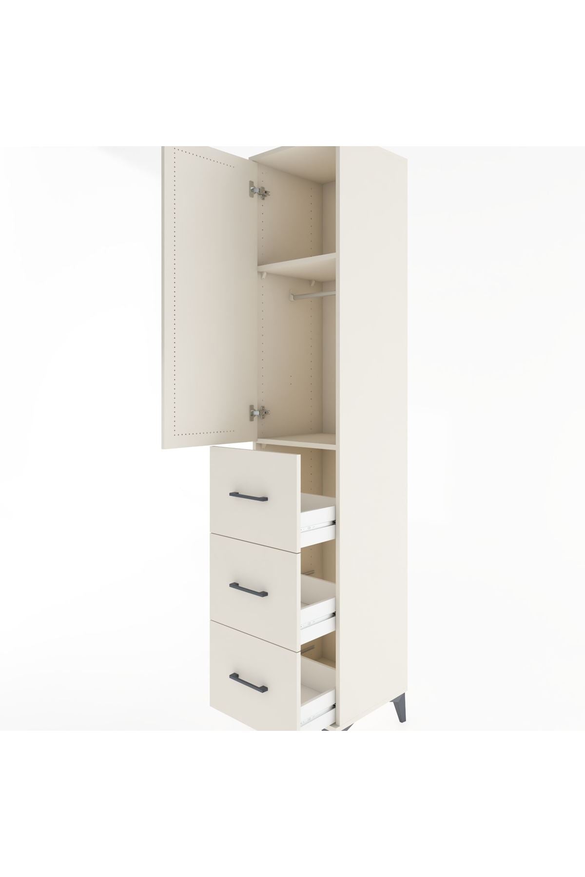 Hyperion Dolap 2 Raflı 3 Çekmeceli Tek Askılı 44x44x221 Aytaşı-Aytaşı