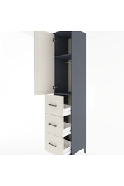 Hyperion Dolap 2 Raflı 3 Çekmeceli Tek Askılı 44x44x221 Antrasit-Aytaşı