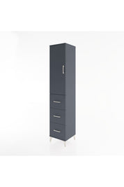 Hyperion Dolap 2 Raflı 3 Çekmeceli Tek Askılı 44x44x221 Antrasit-Antrasit