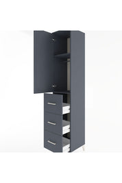 Hyperion Dolap 2 Raflı 3 Çekmeceli Tek Askılı 44x44x221 Antrasit-Antrasit