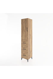 Hyperion Dolap 2 Raflı 3 Çekmeceli Tek Askılı 44x44x221 Çam-Çam