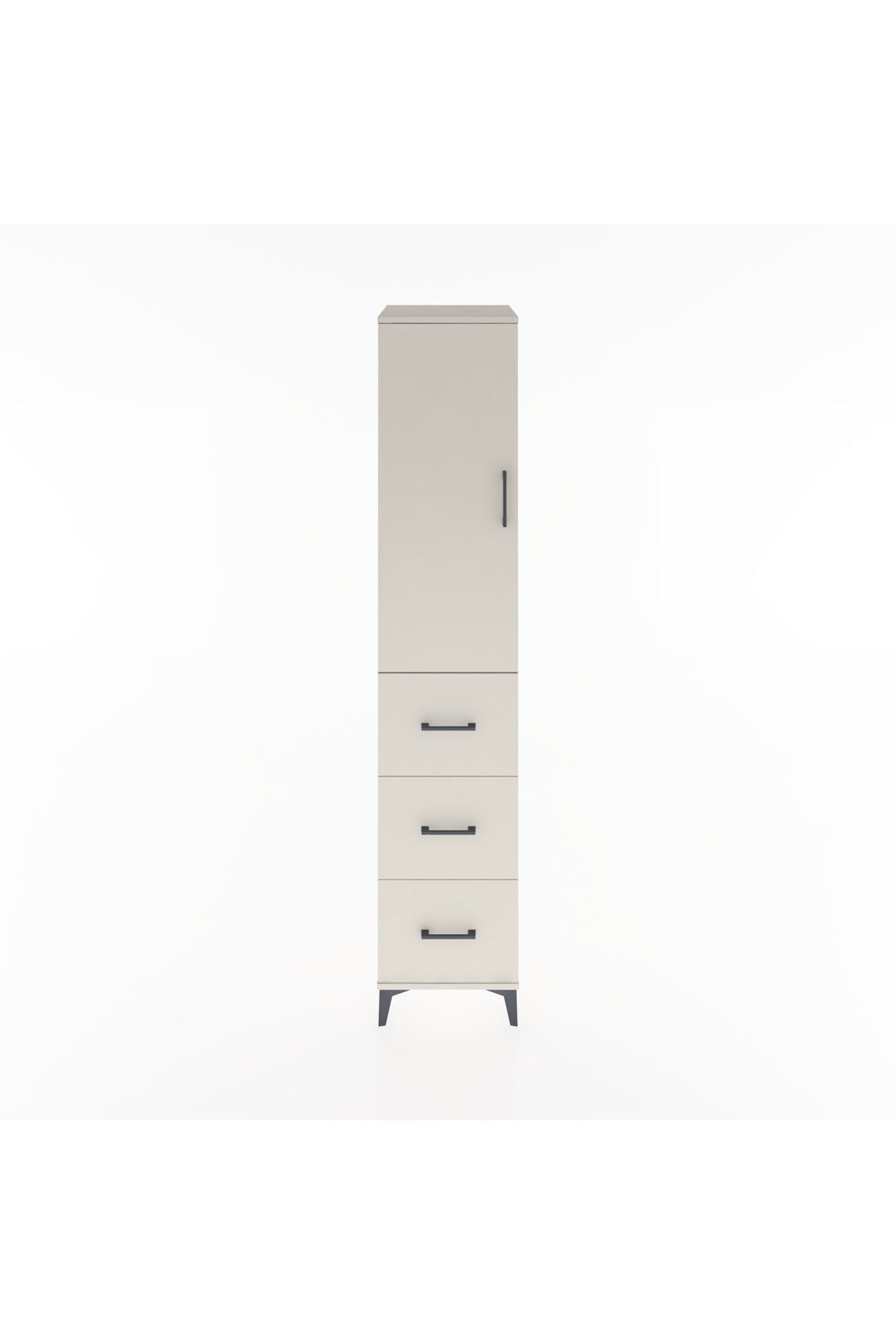 Hyperion Dolap 3 Raflı 3 Çekmeceli Tek Kapaklı 44x44x221 Aytaşı-Aytaşı