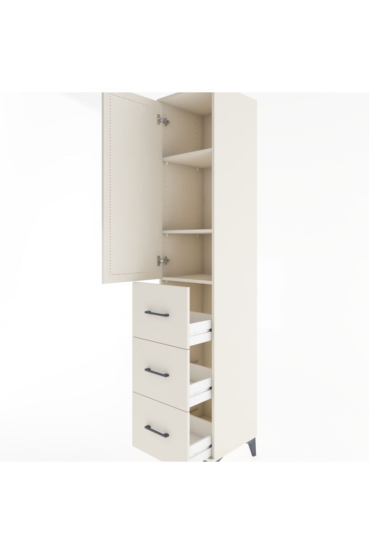 Hyperion Dolap 3 Raflı 3 Çekmeceli Tek Kapaklı 44x44x221 Aytaşı-Aytaşı