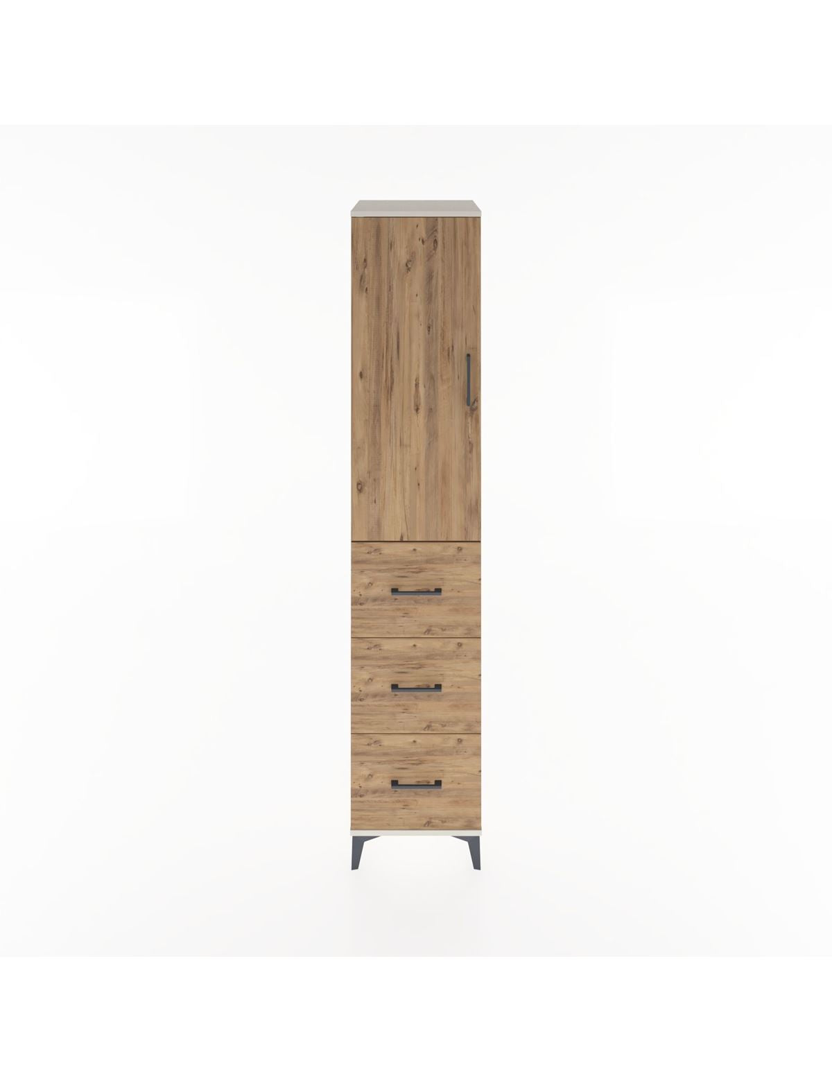 Hyperion Dolap 3 Raflı 3 Çekmeceli Tek Kapaklı 44x44x221 Aytaşı-Çam