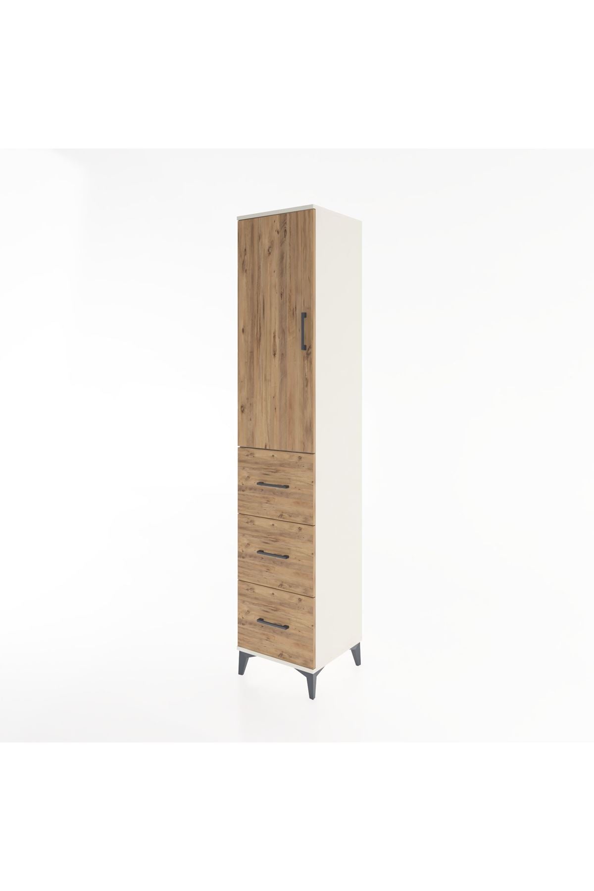 Hyperion Dolap 3 Raflı 3 Çekmeceli Tek Kapaklı 44x44x221 Aytaşı-Çam