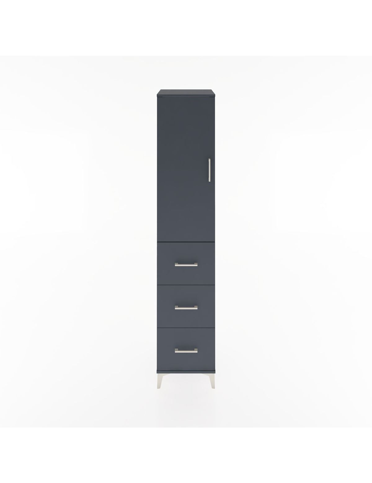 Hyperion Dolap 3 Raflı 3 Çekmeceli Tek Kapaklı 44x44x221 Antrasit-Antrasit