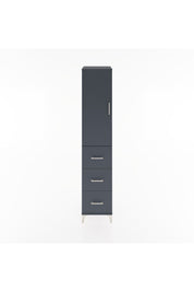 Hyperion Dolap 3 Raflı 3 Çekmeceli Tek Kapaklı 44x44x221 Antrasit-Antrasit