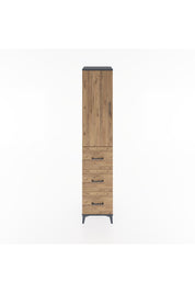 Hyperion Dolap 3 Raflı 3 Çekmeceli Tek Kapaklı 44x44x221 Antrasit-Çam