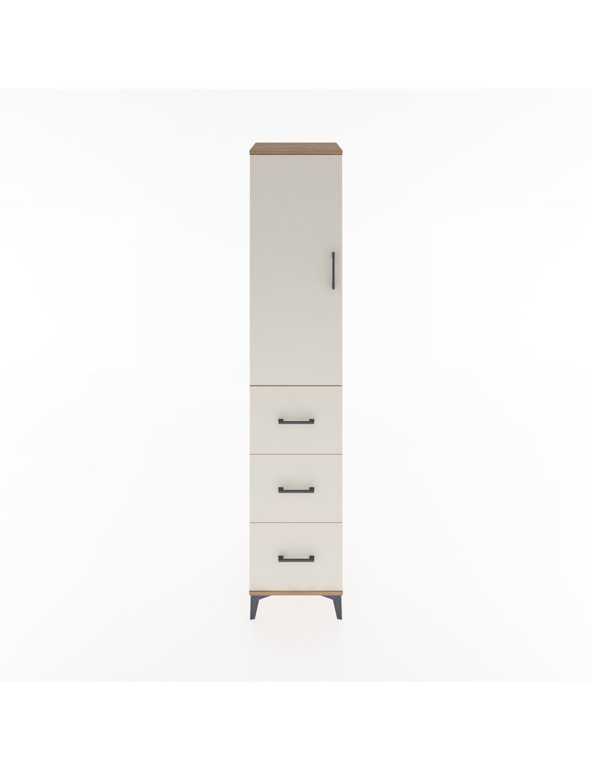 Hyperion Dolap 3 Raflı 3 Çekmeceli Tek Kapaklı 44x44x221 Çam-Aytaşı