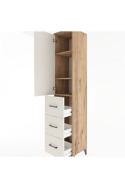 Hyperion Dolap 3 Raflı 3 Çekmeceli Tek Kapaklı 44x44x221 Çam-Aytaşı