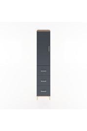 Hyperion Dolap 3 Raflı 3 Çekmeceli Tek Kapaklı 44x44x221 Çam-Antrasit