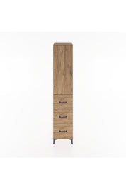 Hyperion Dolap 3 Raflı 3 Çekmeceli Tek Kapaklı 44x44x221 Çam-Çam