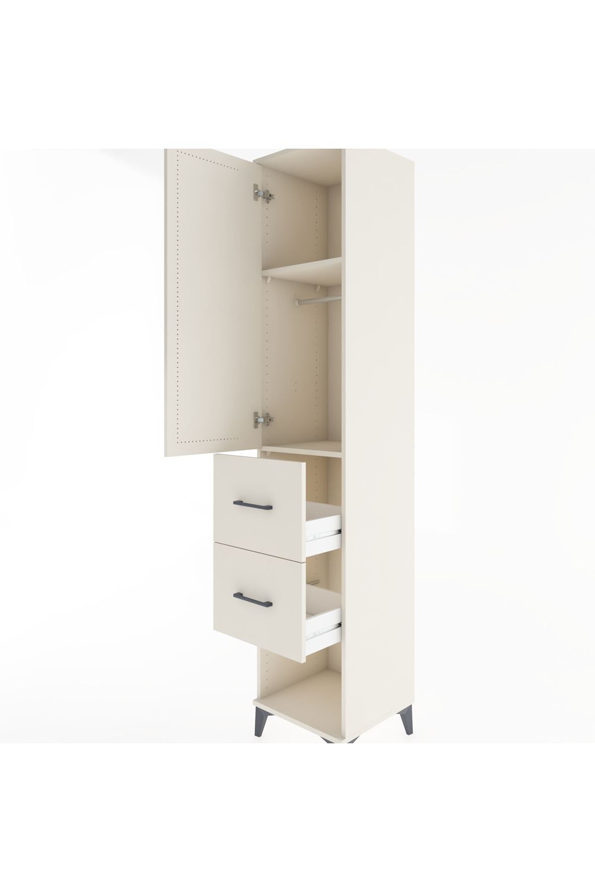 Hyperion Dolap 2 Raflı 2 Çekmeceli Tek Askılı 44x44x221 Aytaşı-Aytaşı