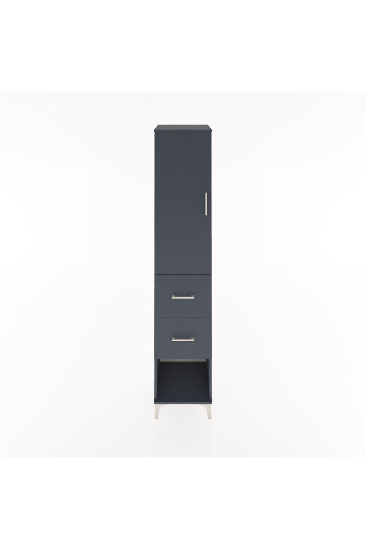 Hyperion Dolap 2 Raflı 2 Çekmeceli Tek Askılı 44x44x221 Antrasit-Antrasit