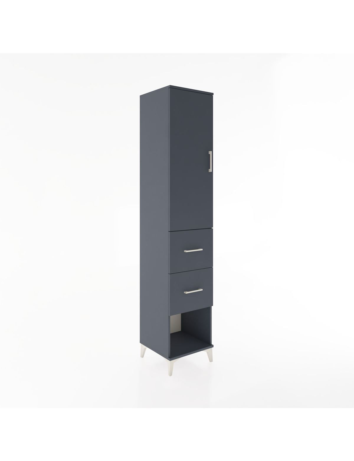 Hyperion Dolap 2 Raflı 2 Çekmeceli Tek Askılı 44x44x221 Antrasit-Antrasit