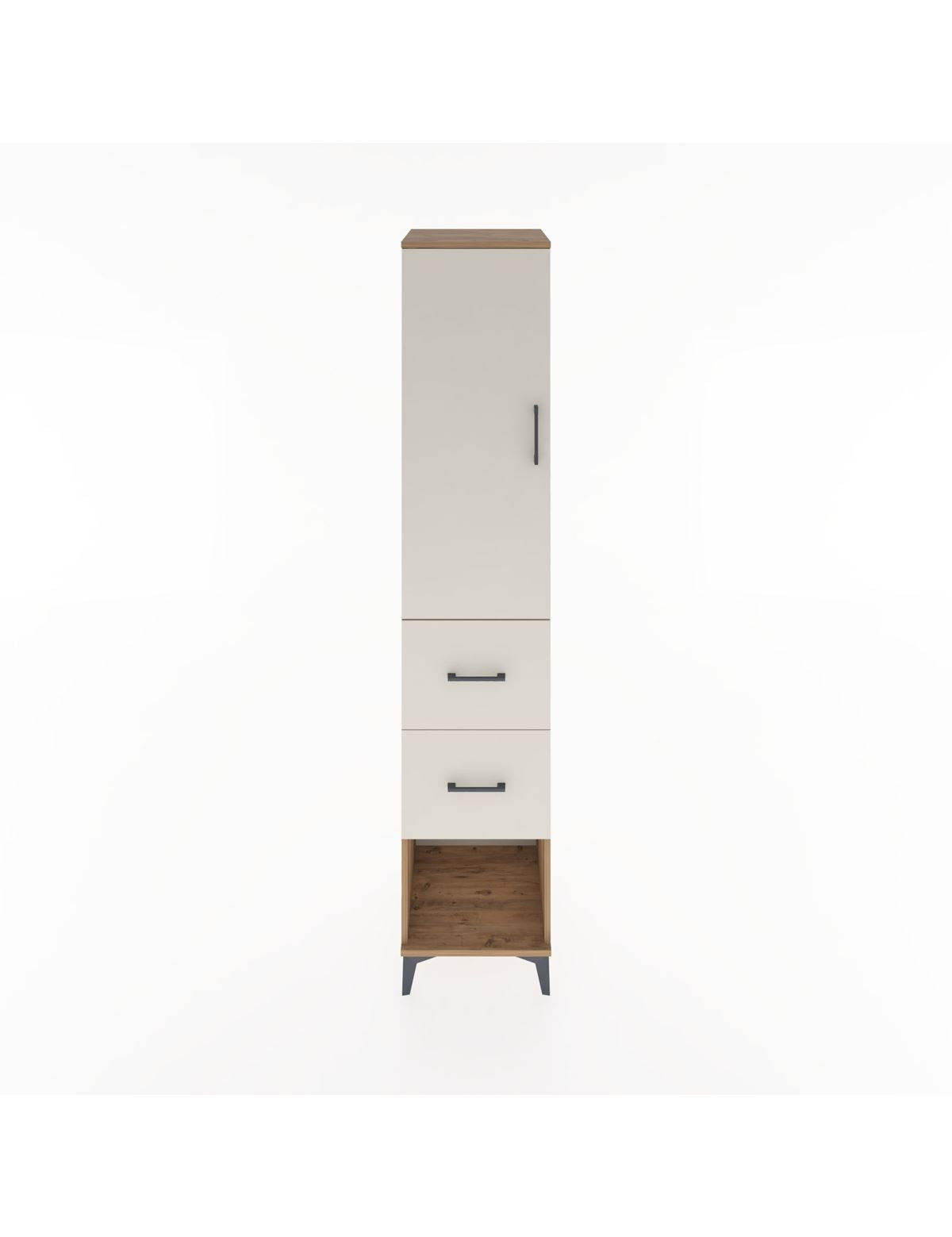 Hyperion Dolap 2 Raflı 2 Çekmeceli Tek Askılı 44x44x221 Çam-Aytaşı