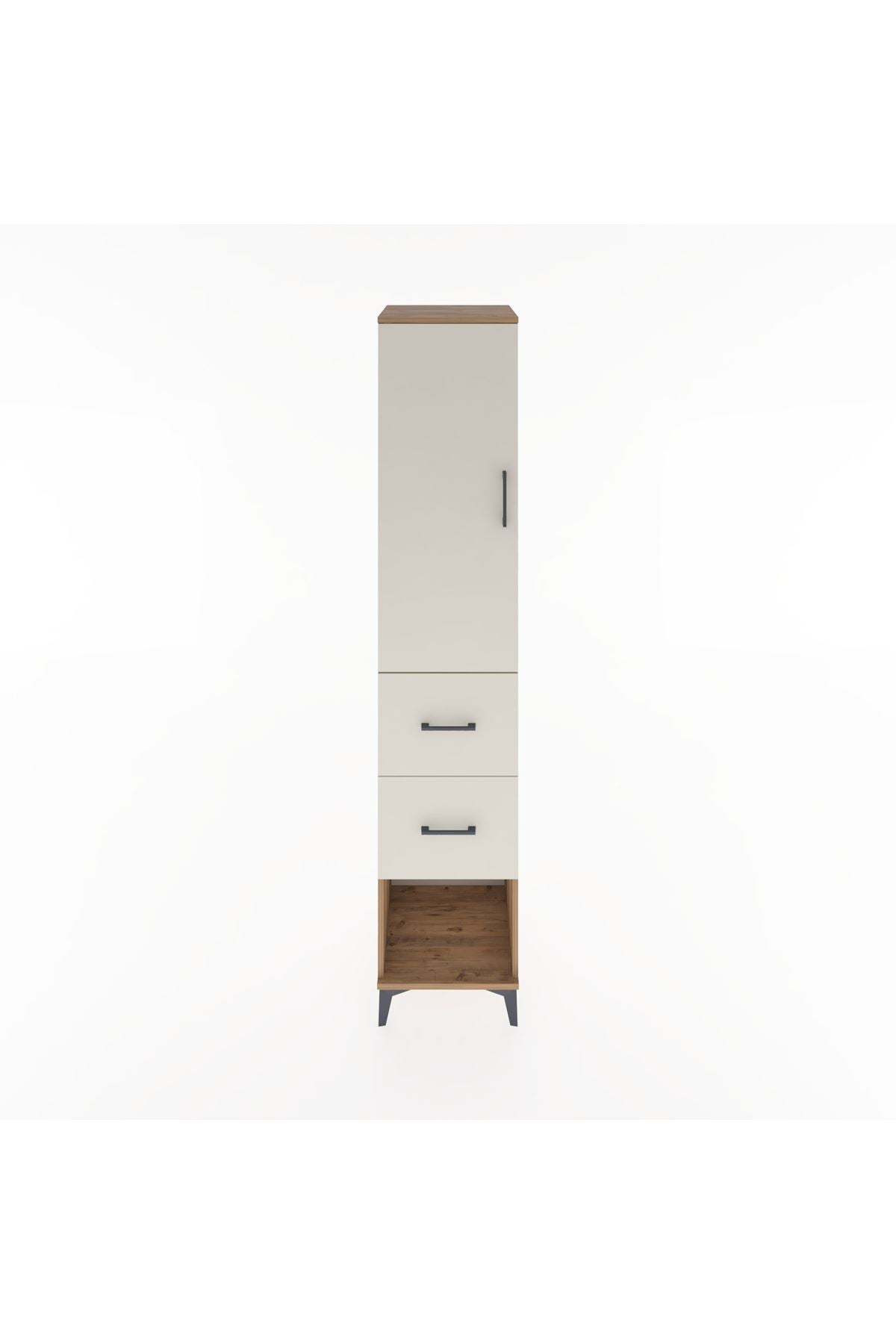 Hyperion Dolap 2 Raflı 2 Çekmeceli Tek Askılı 44x44x221 Çam-Aytaşı