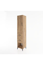 Hyperion Dolap 2 Raflı 2 Çekmeceli Tek Askılı 44x44x221 Çam-Çam