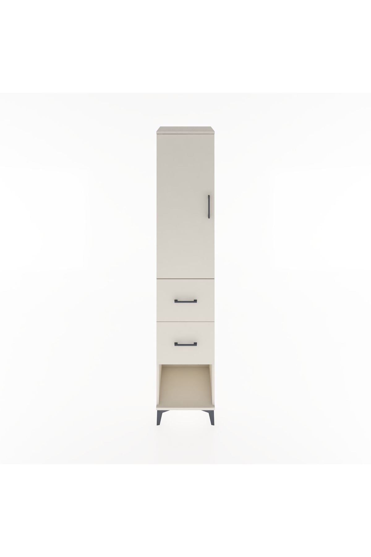 Hyperion Dolap 3 Raflı 2 Çekmeceli Tek Kapaklı 44x44x221 - S61M131V1B