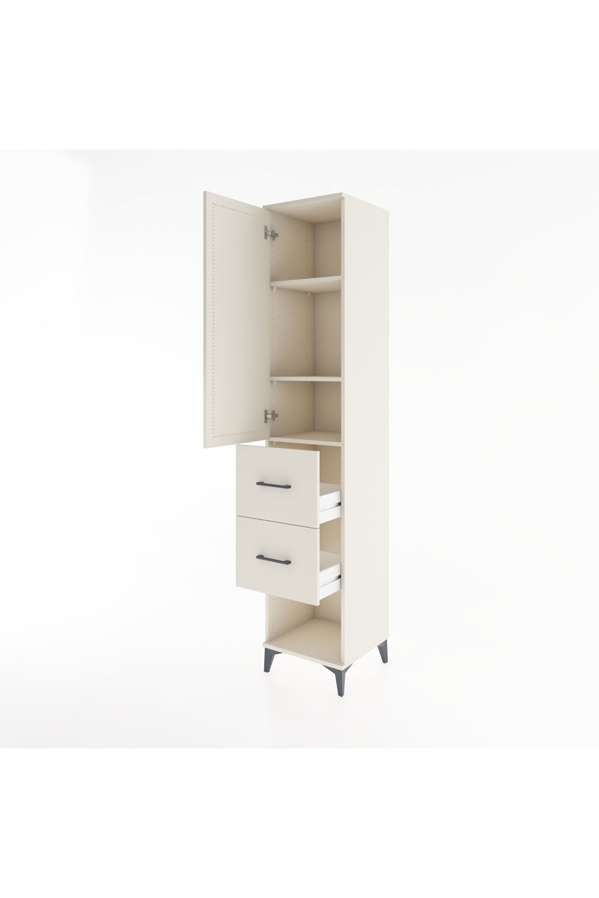 Hyperion Dolap 3 Raflı 2 Çekmeceli Tek Kapaklı 44x44x221 - S61M131V1B