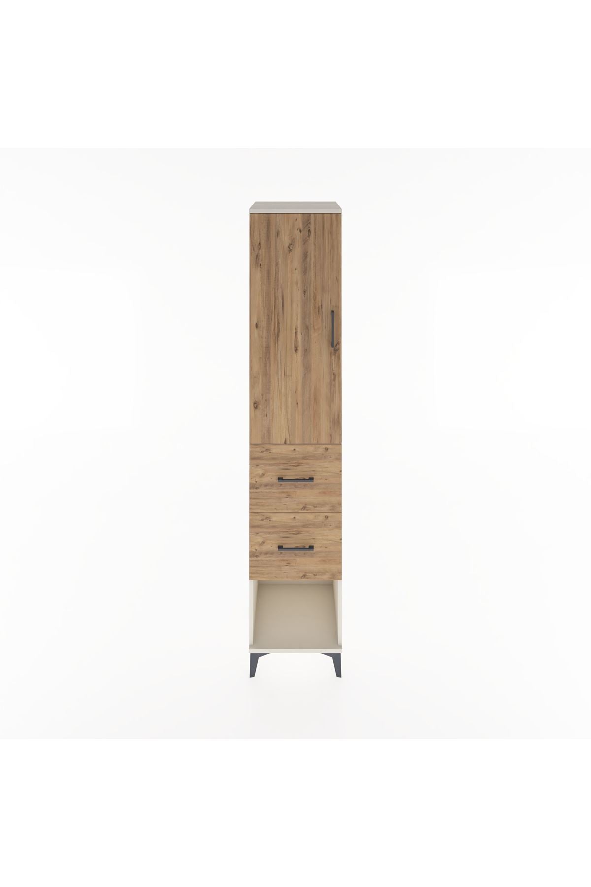 Hyperion Dolap 3 Raflı 2 Çekmeceli Tek Kapaklı 44x44x221 - S61M131V3B